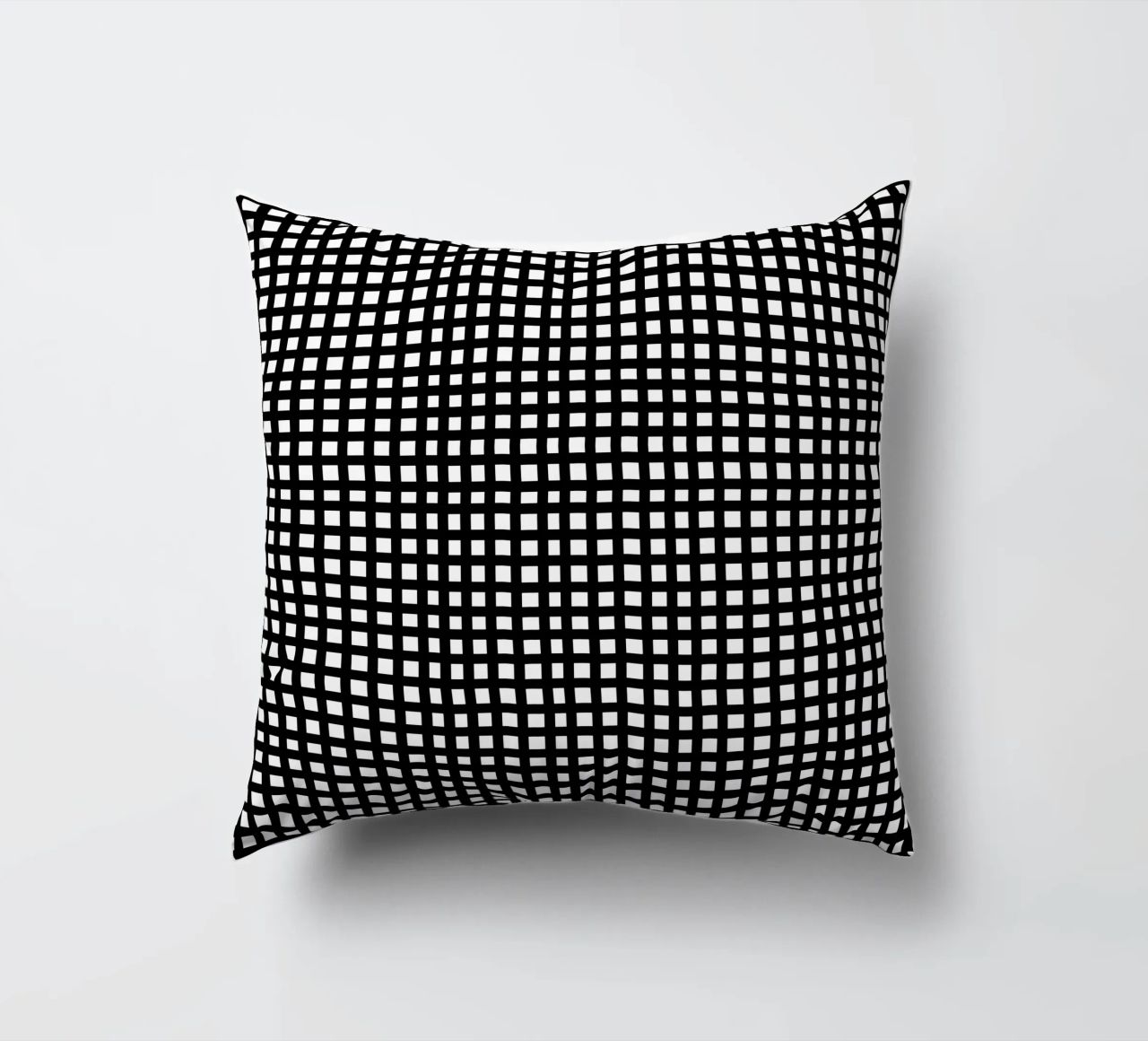 Black square mesh grid cuscino da baobabprintstore