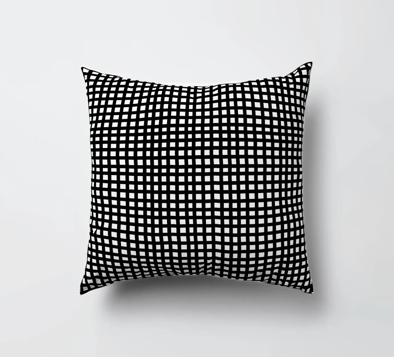 Black square mesh grid cuscino da baobabprintstore