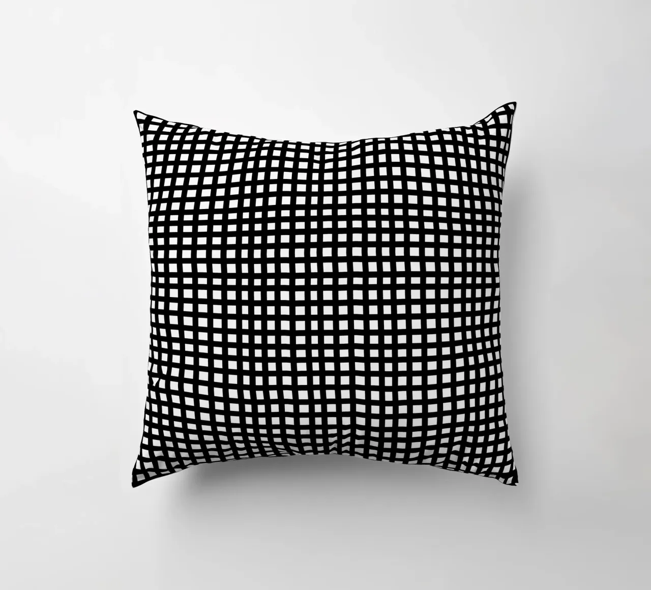 Black square mesh grid cuscino da baobabprintstore