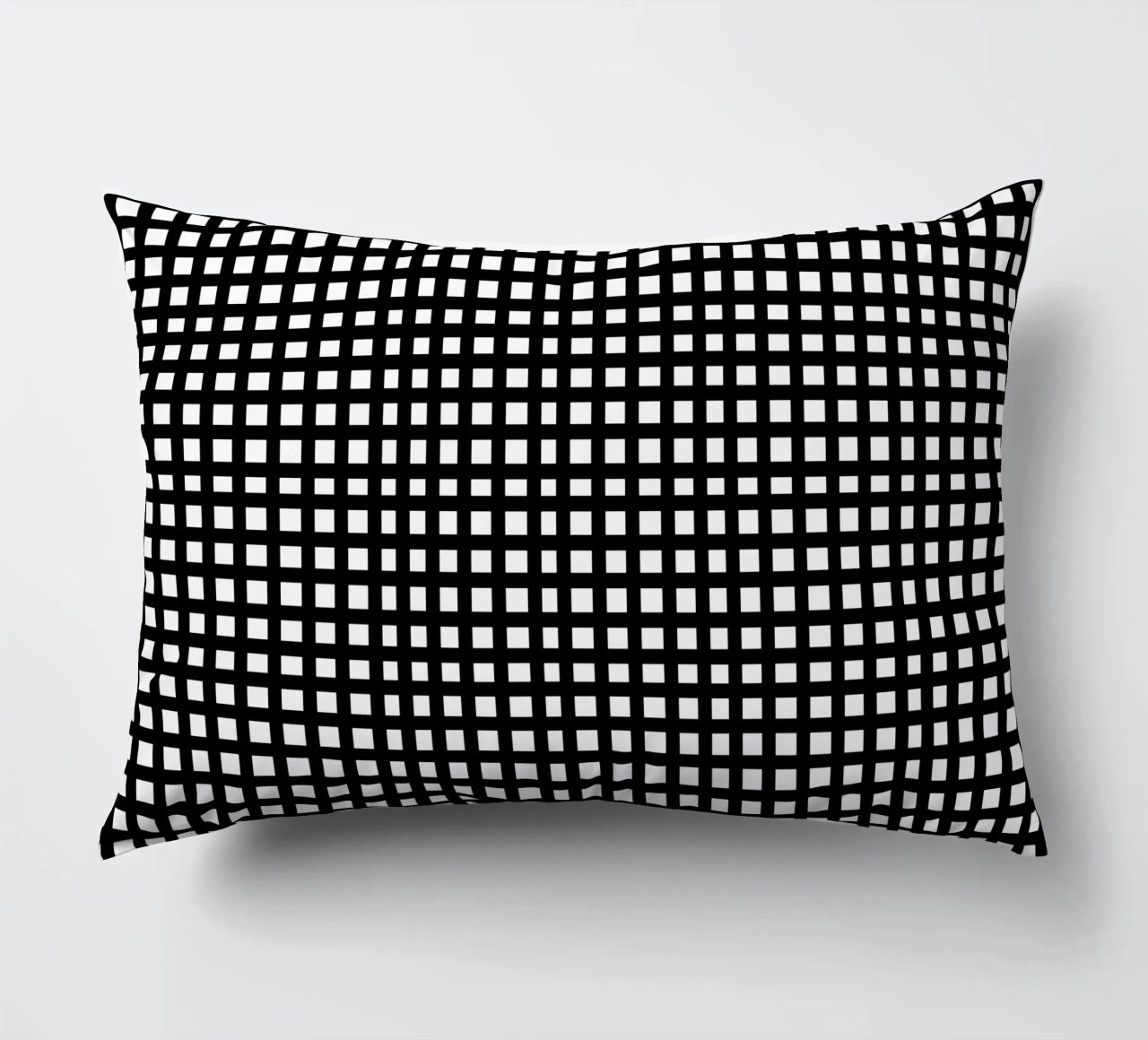 Black square mesh grid cuscino da baobabprintstore