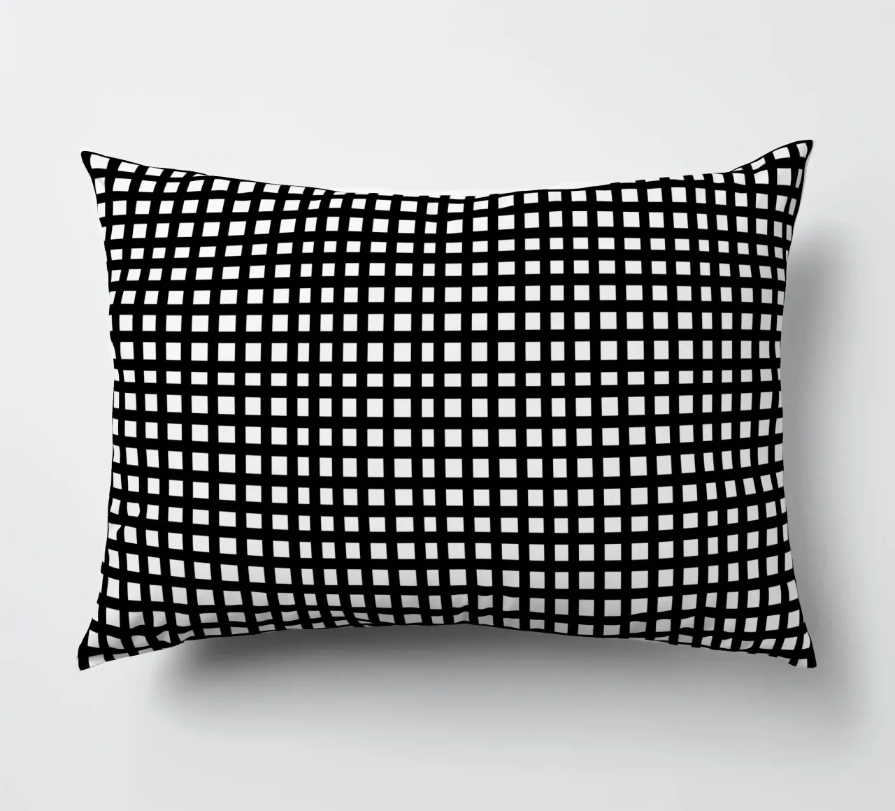 Black square mesh grid cuscino da baobabprintstore