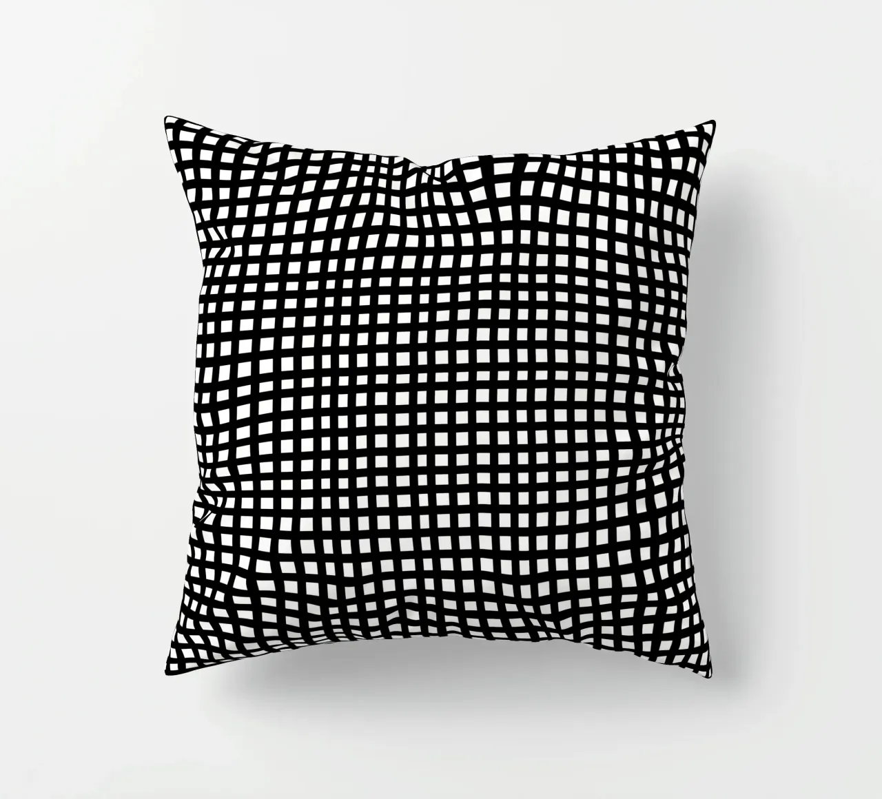 Black square mesh grid cuscino da baobabprintstore