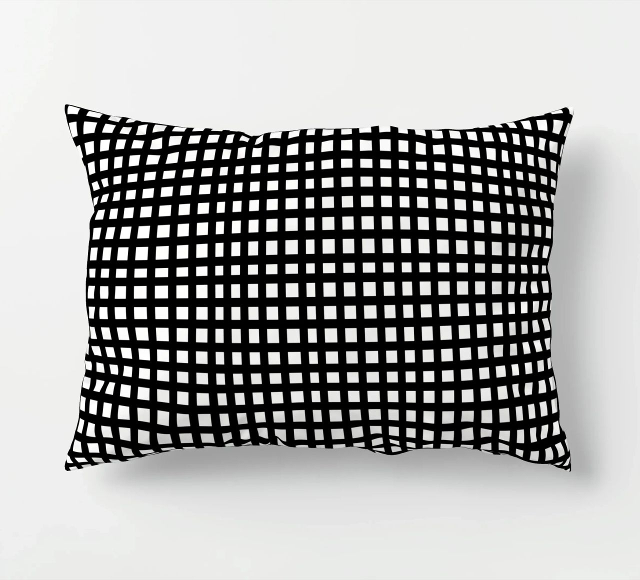 Black square mesh grid cuscino da baobabprintstore