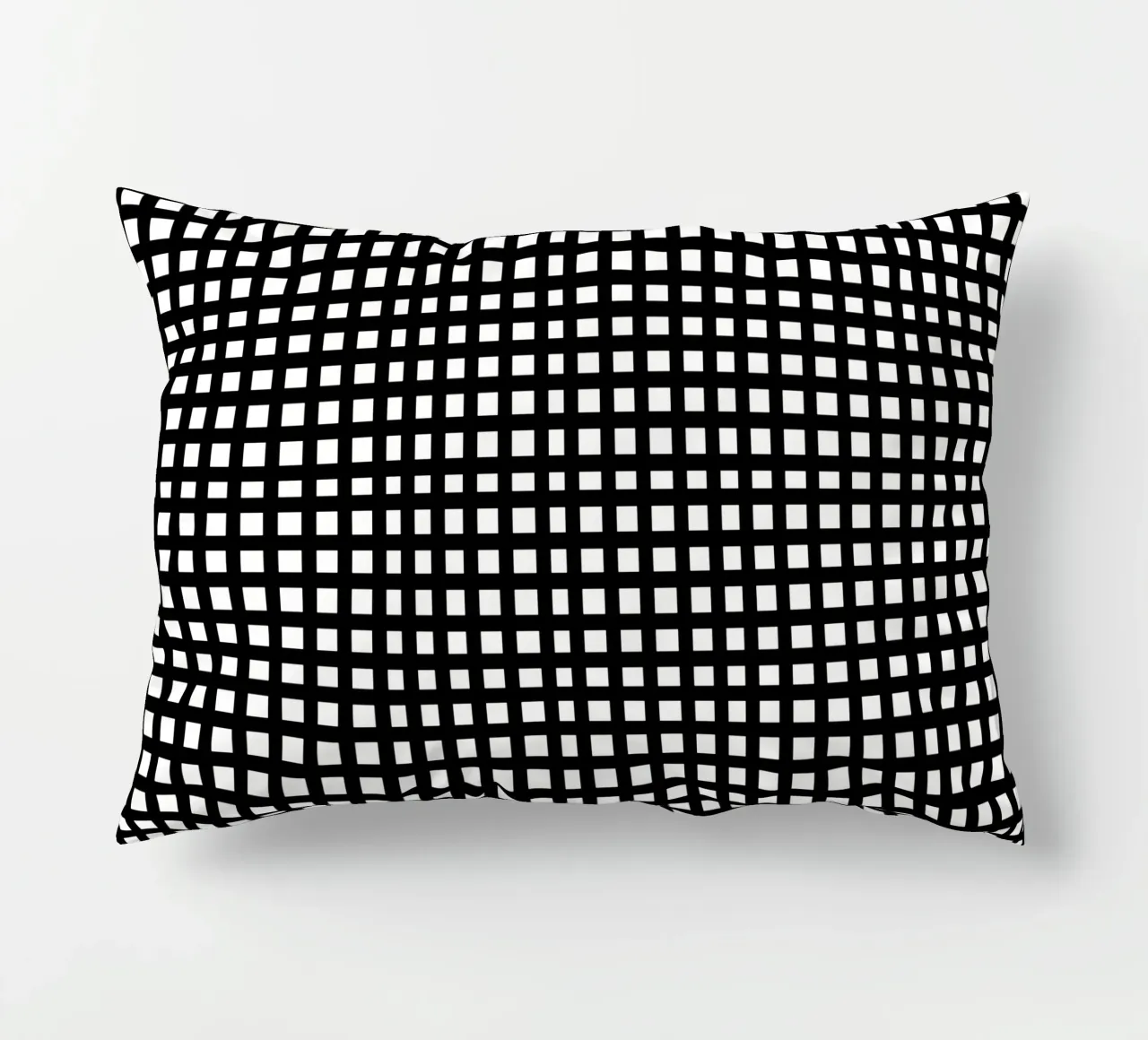 Black square mesh grid cojín de baobabprintstore
