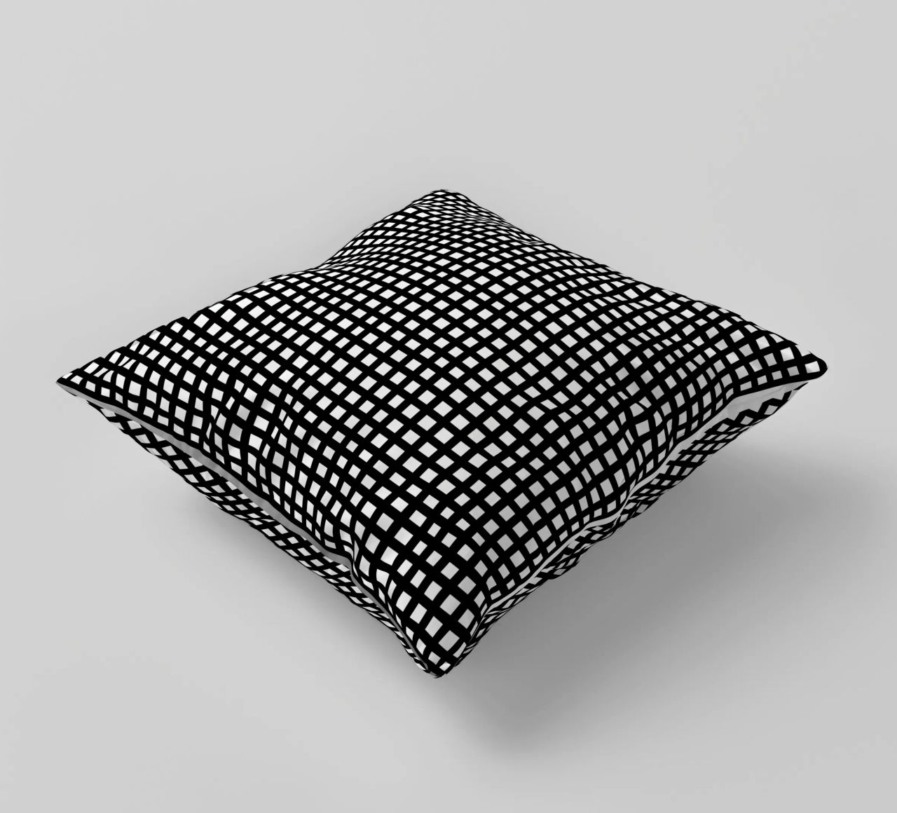 Black square mesh grid cuscino da baobabprintstore