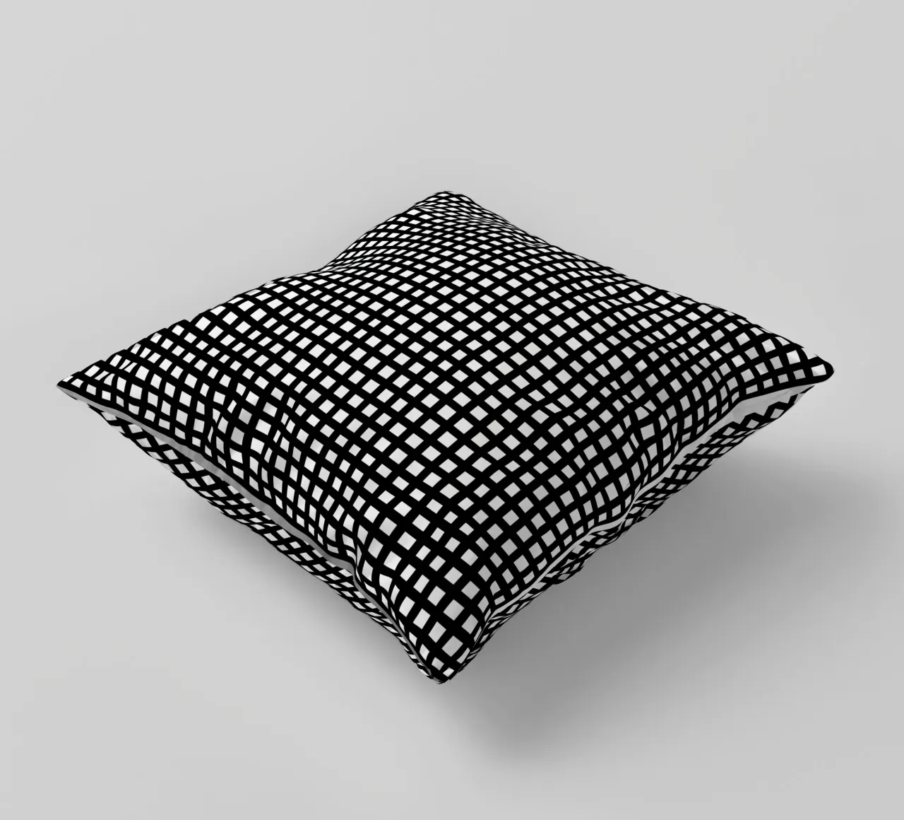 Black square mesh grid cuscino da baobabprintstore