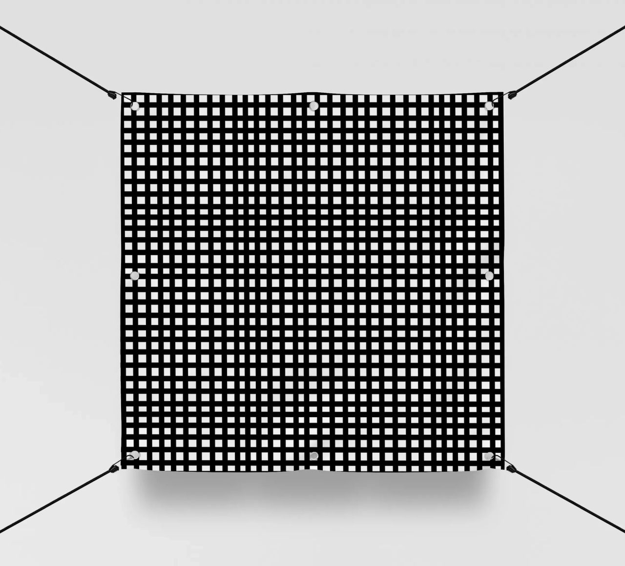 Black square mesh grid telo in pvc da baobabprintstore