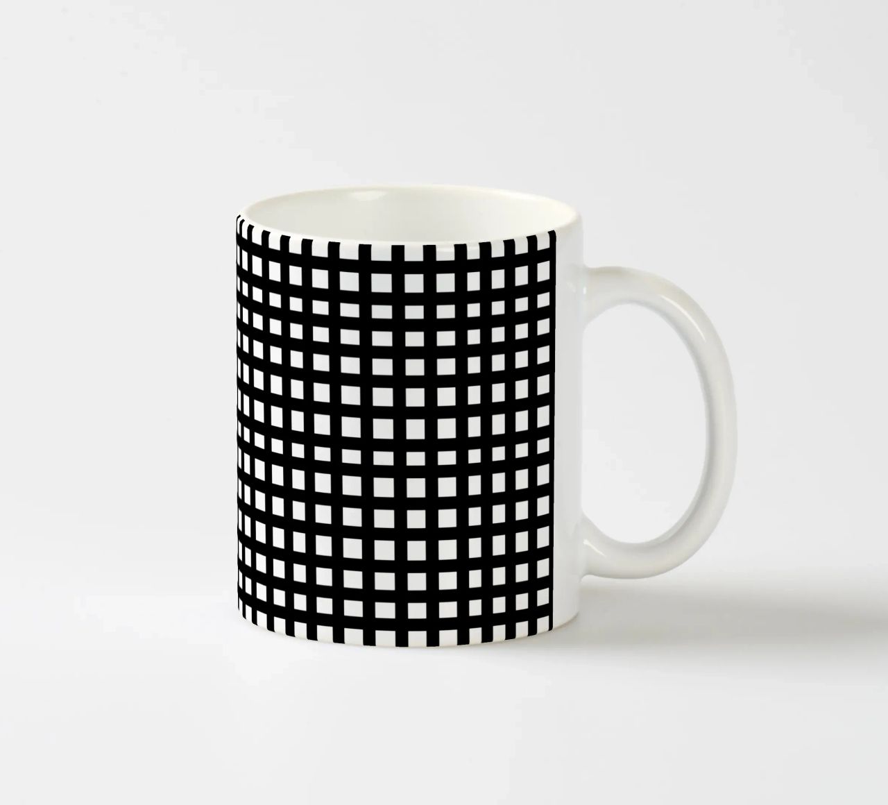 Black square mesh grid tazza in ceramica da baobabprintstore