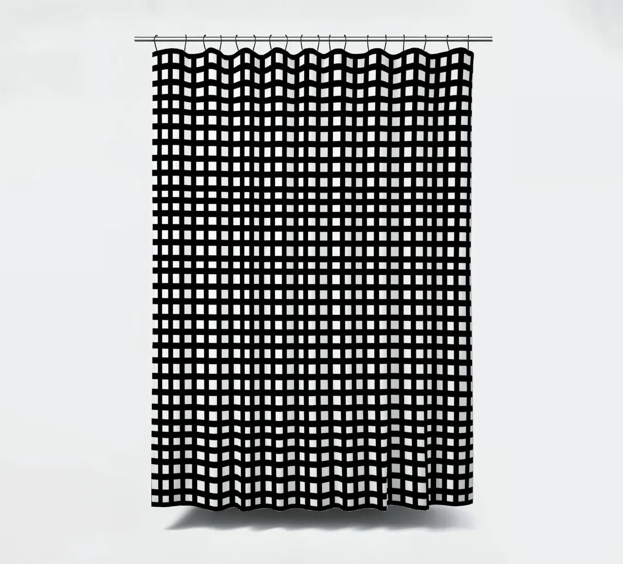 Black square mesh grid tenda da doccia da baobabprintstore