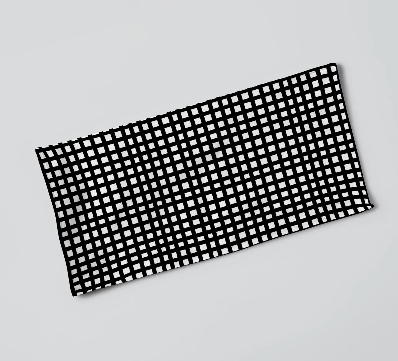 Black square mesh grid asciugamano da bagno da baobabprintstore