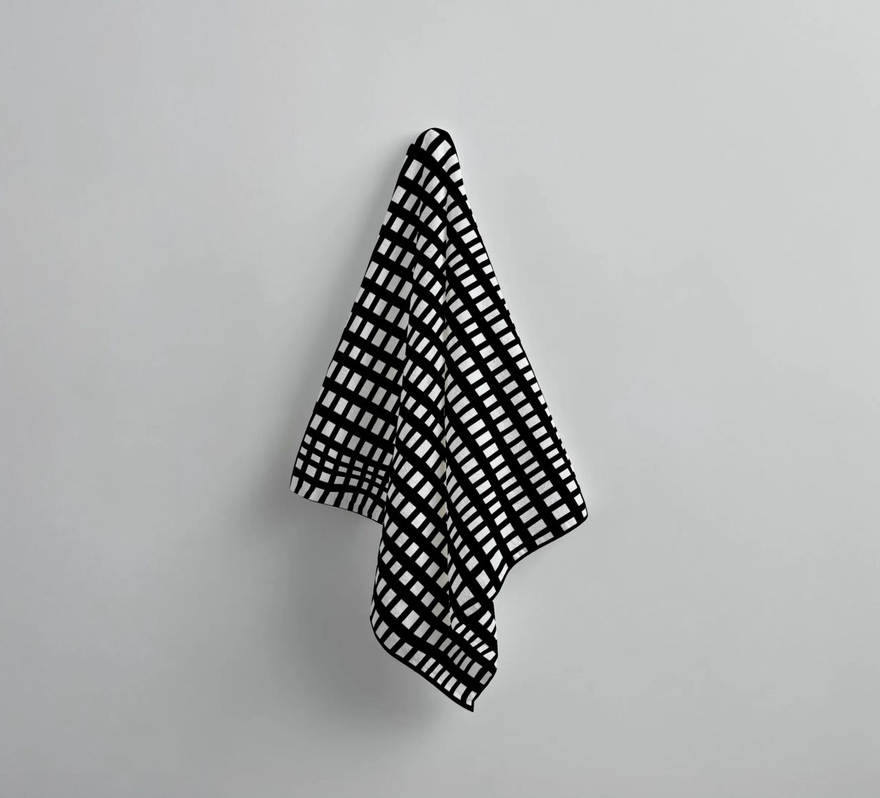 Black square mesh grid asciugamano da bagno da baobabprintstore