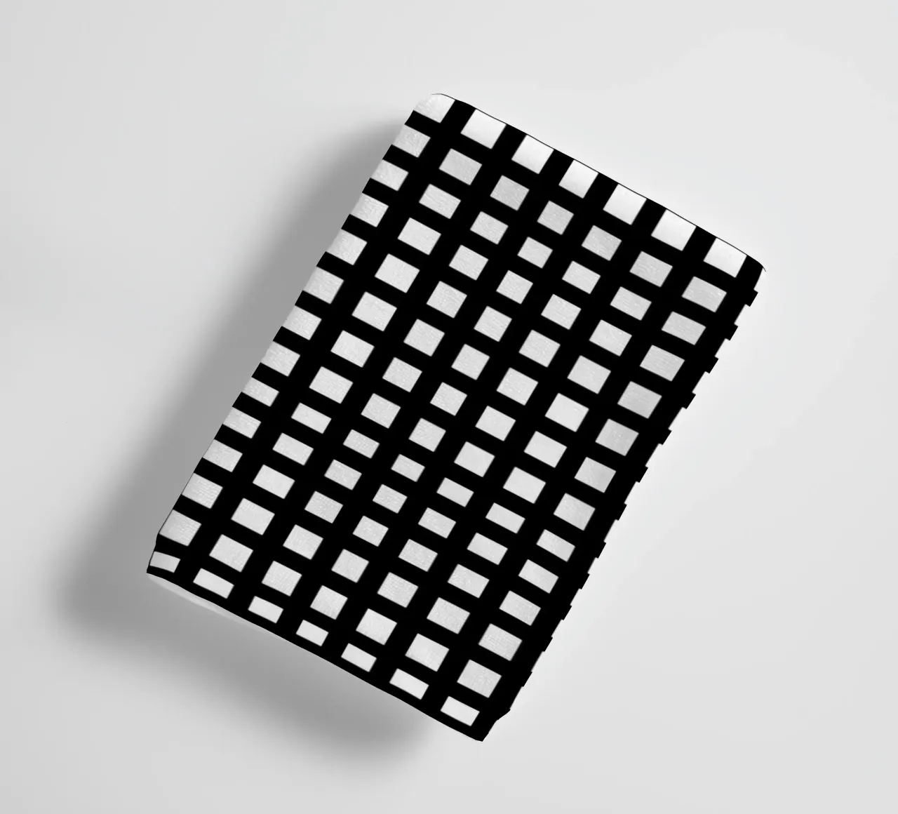 Black square mesh grid asciugamano da bagno da baobabprintstore