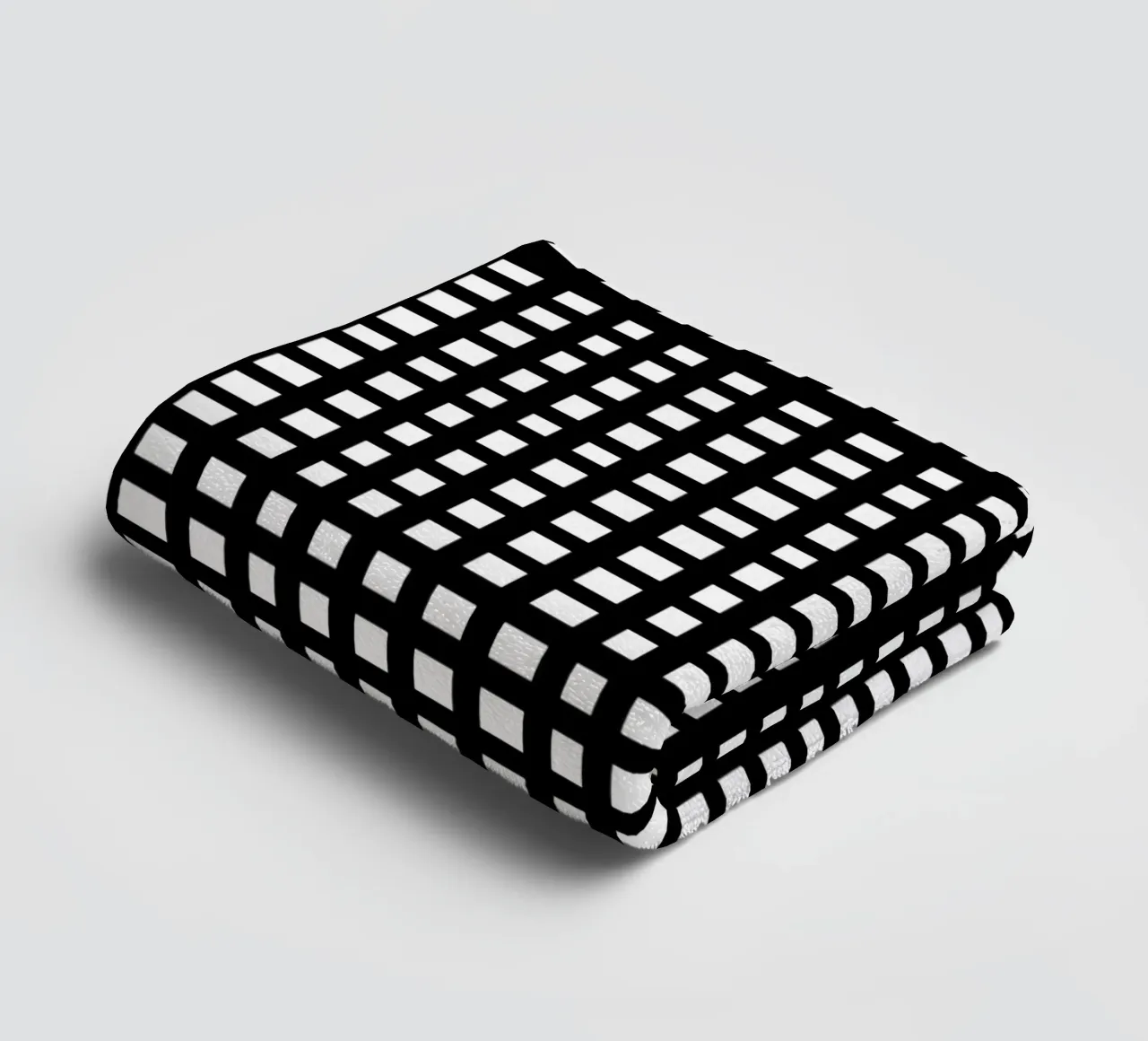 Black square mesh grid asciugamano da bagno da baobabprintstore