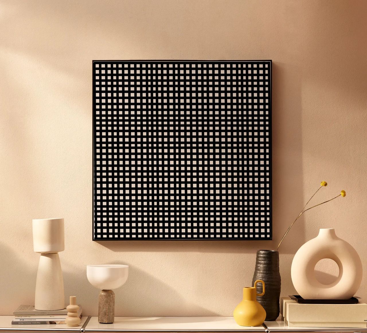 Black square mesh grid plexiglass da baobabprintstore