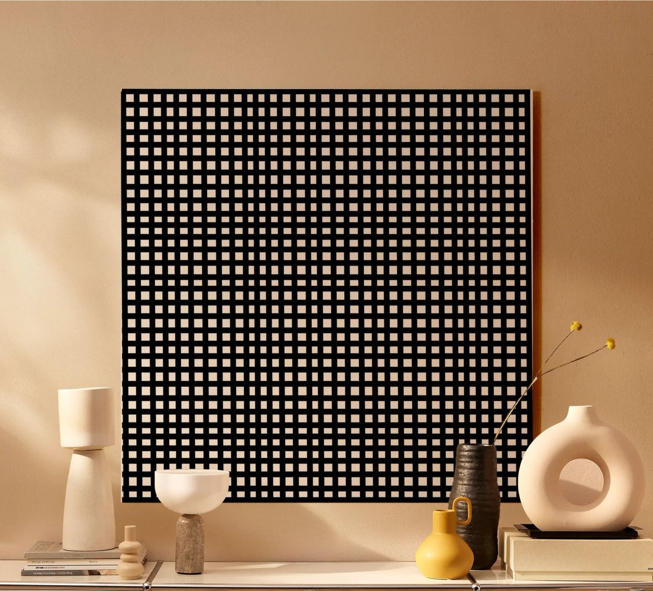 Black square mesh grid plexiglass da baobabprintstore
