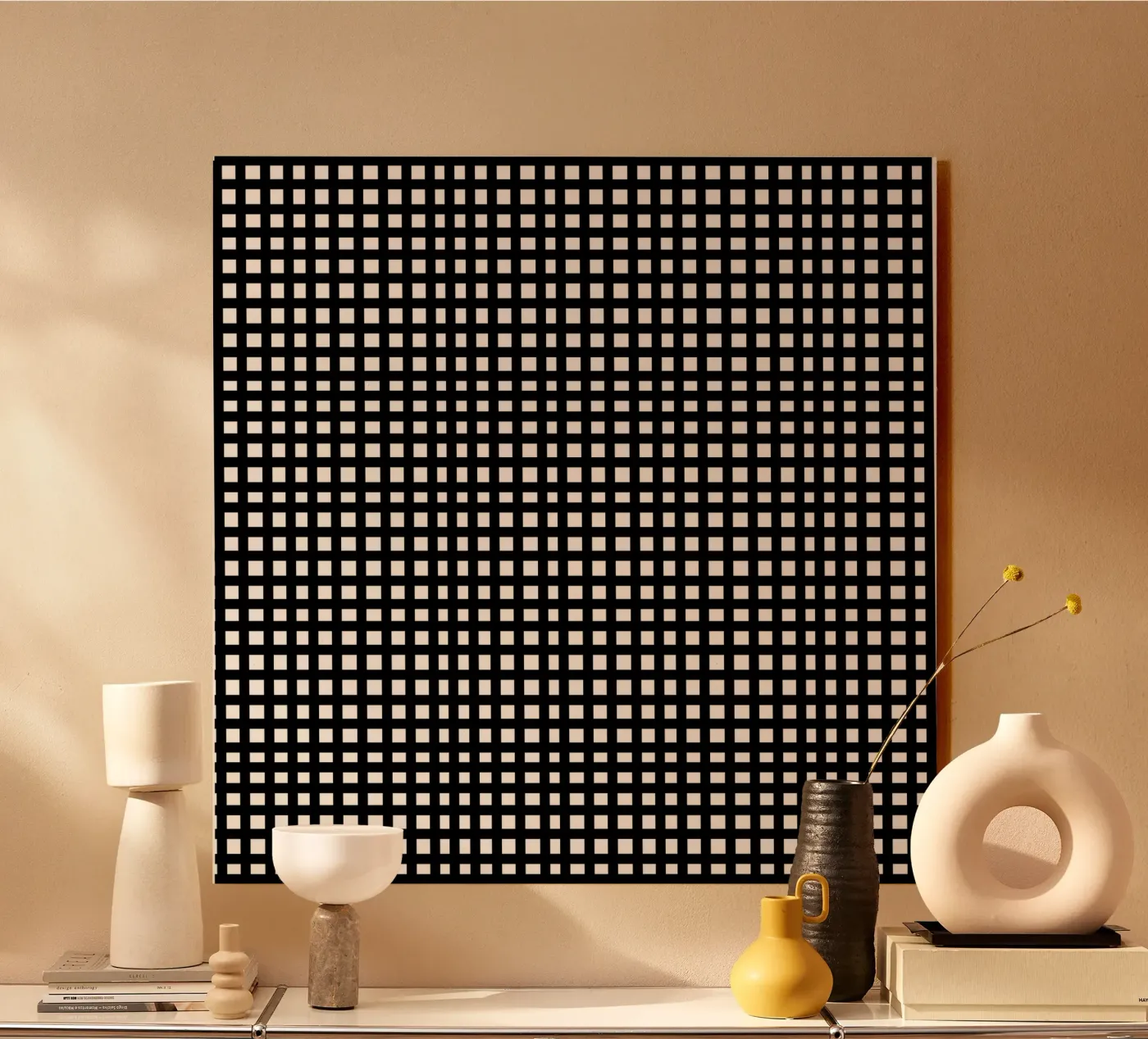 Black square mesh grid plexiglass da baobabprintstore