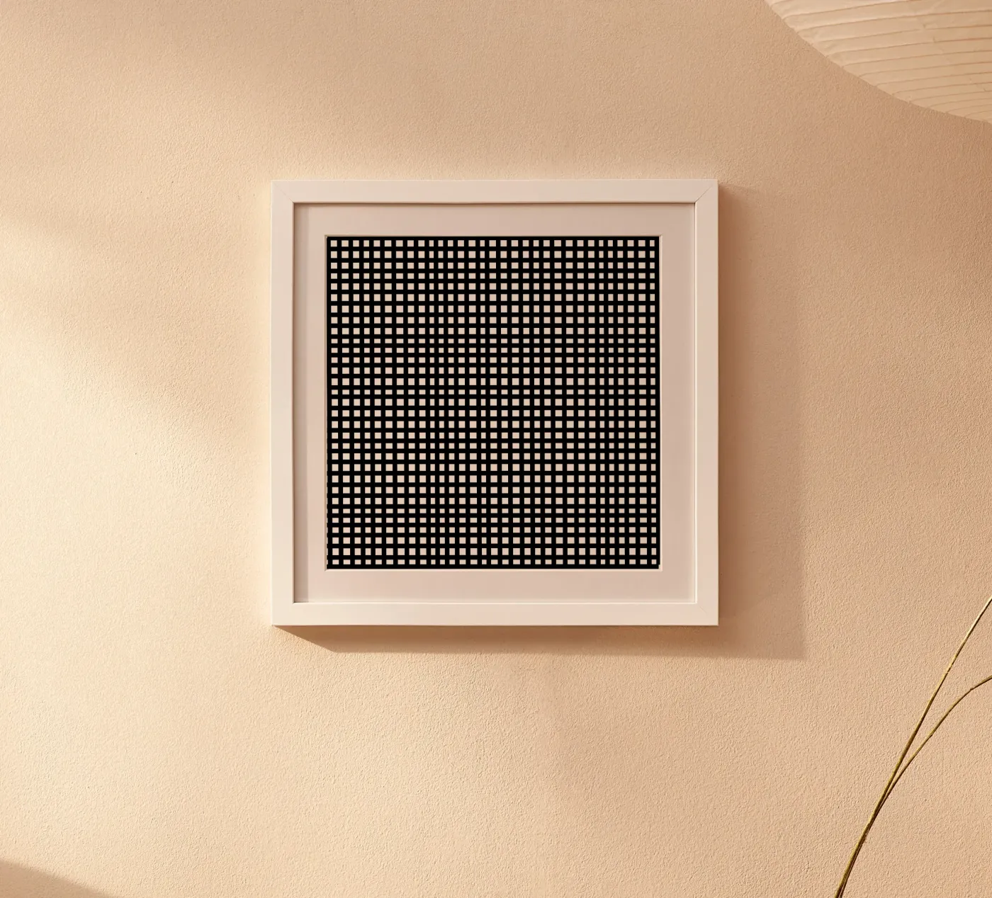 Black square mesh grid poster da baobabprintstore