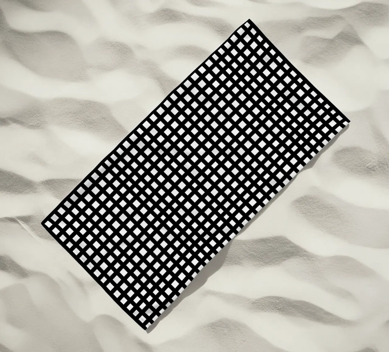 Black square mesh grid telo mare da baobabprintstore