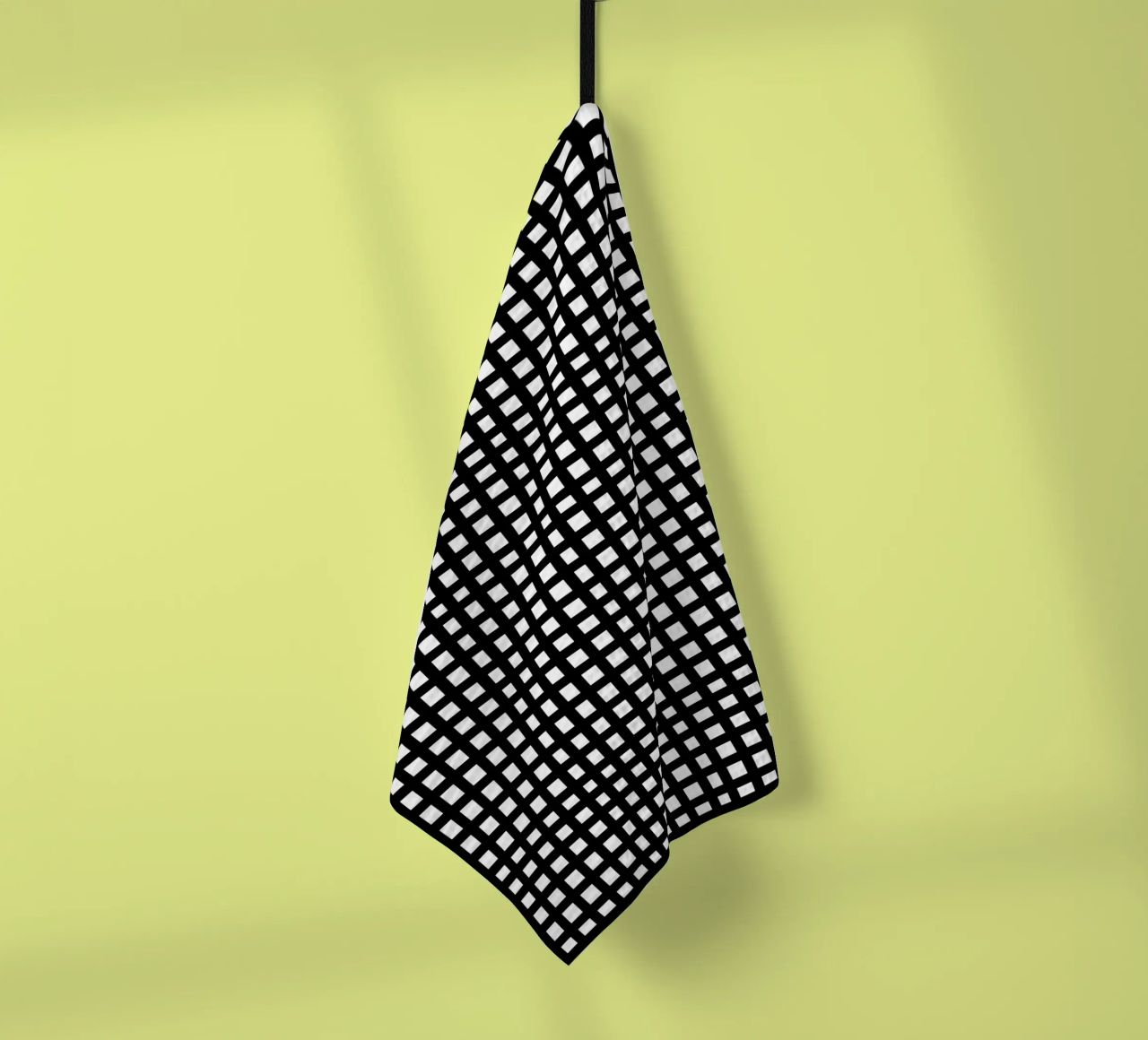 Black square mesh grid canovaccio da cucina da baobabprintstore