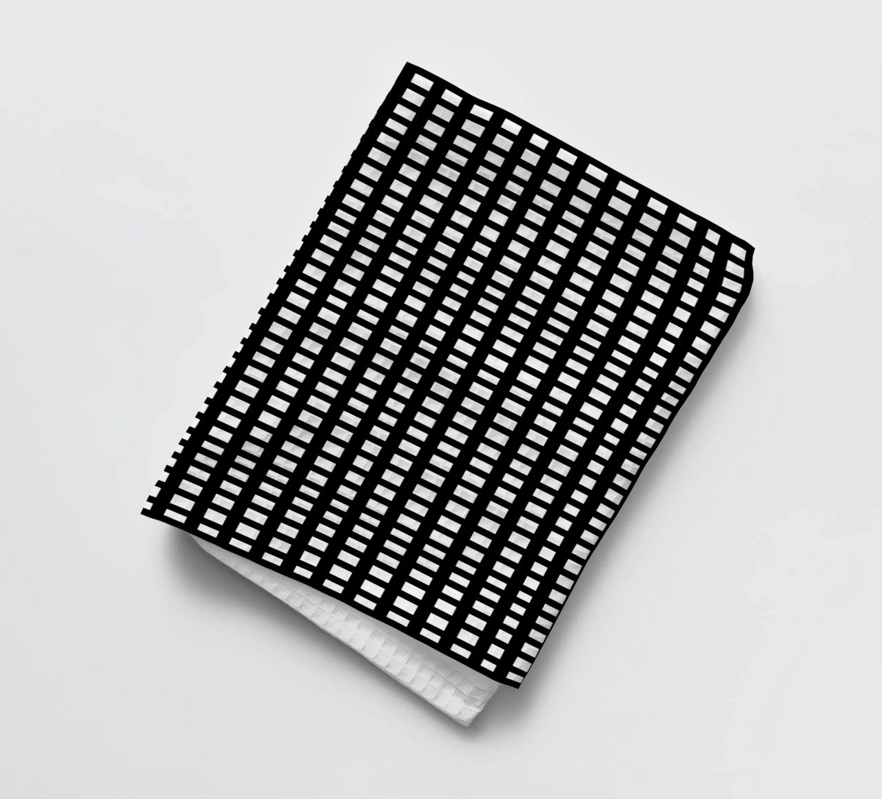 Black square mesh grid canovaccio da cucina da baobabprintstore