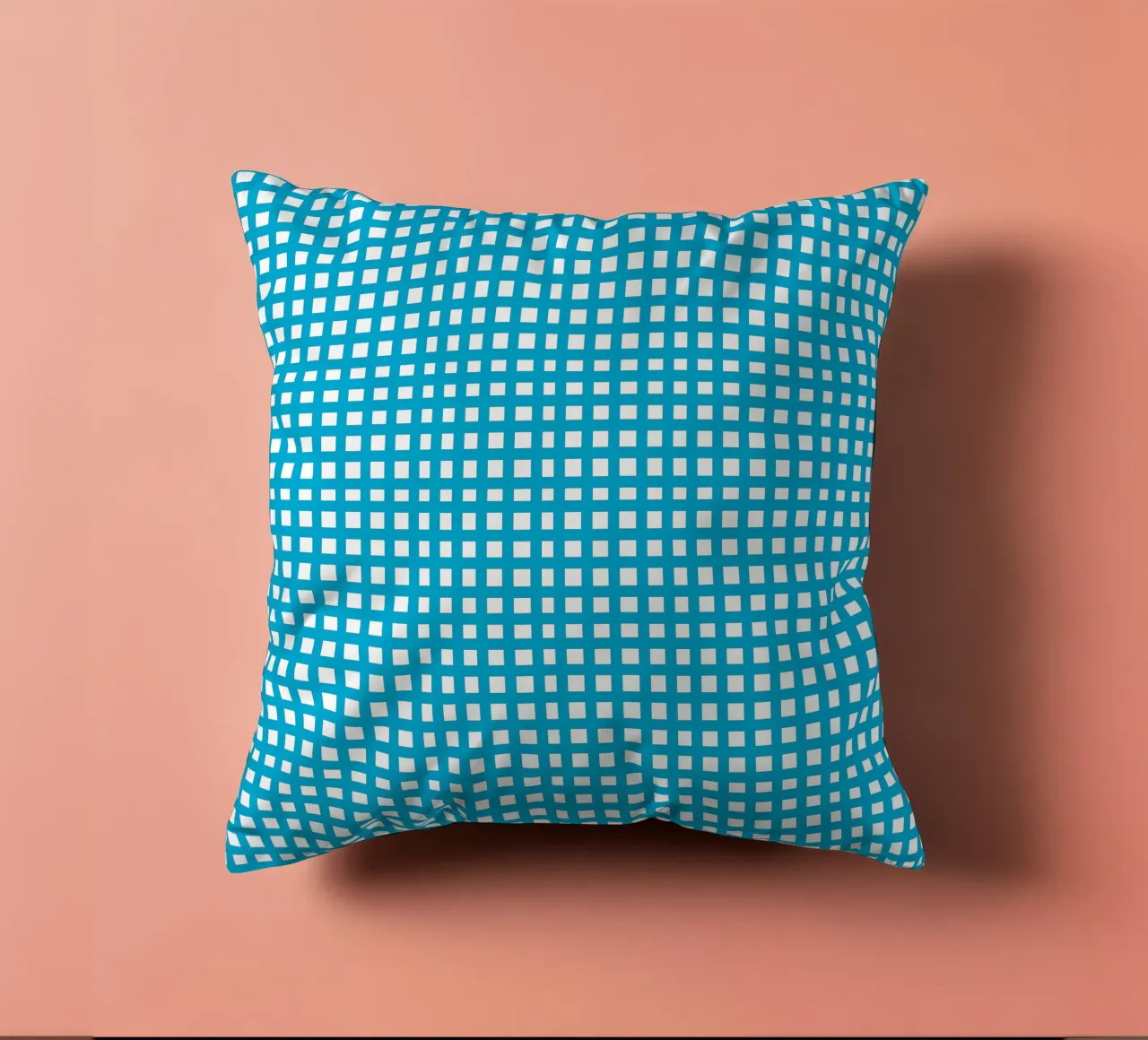 Blue square mesh grid cuscino da baobabprintstore