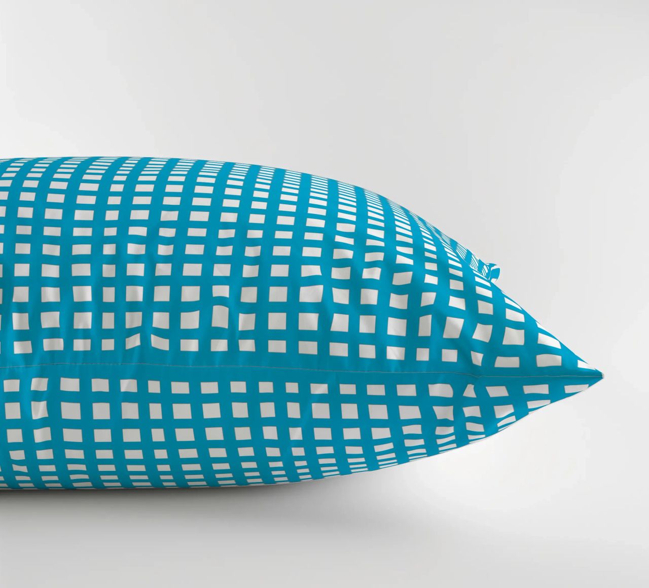 Blue square mesh grid cuscino da baobabprintstore