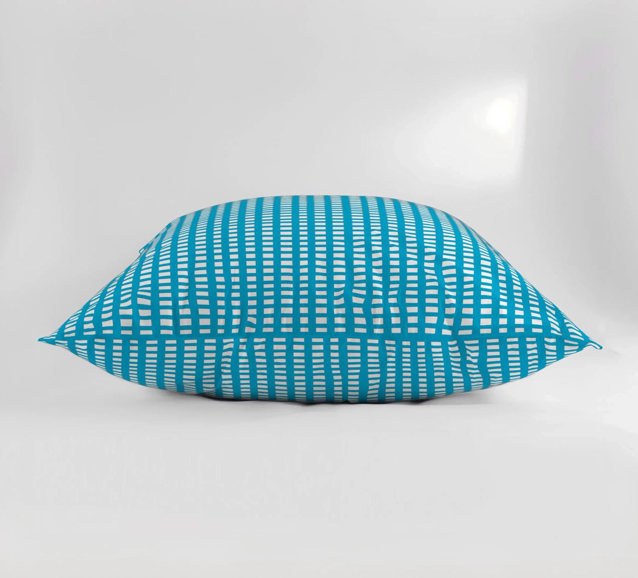 Blue square mesh grid cuscino da baobabprintstore