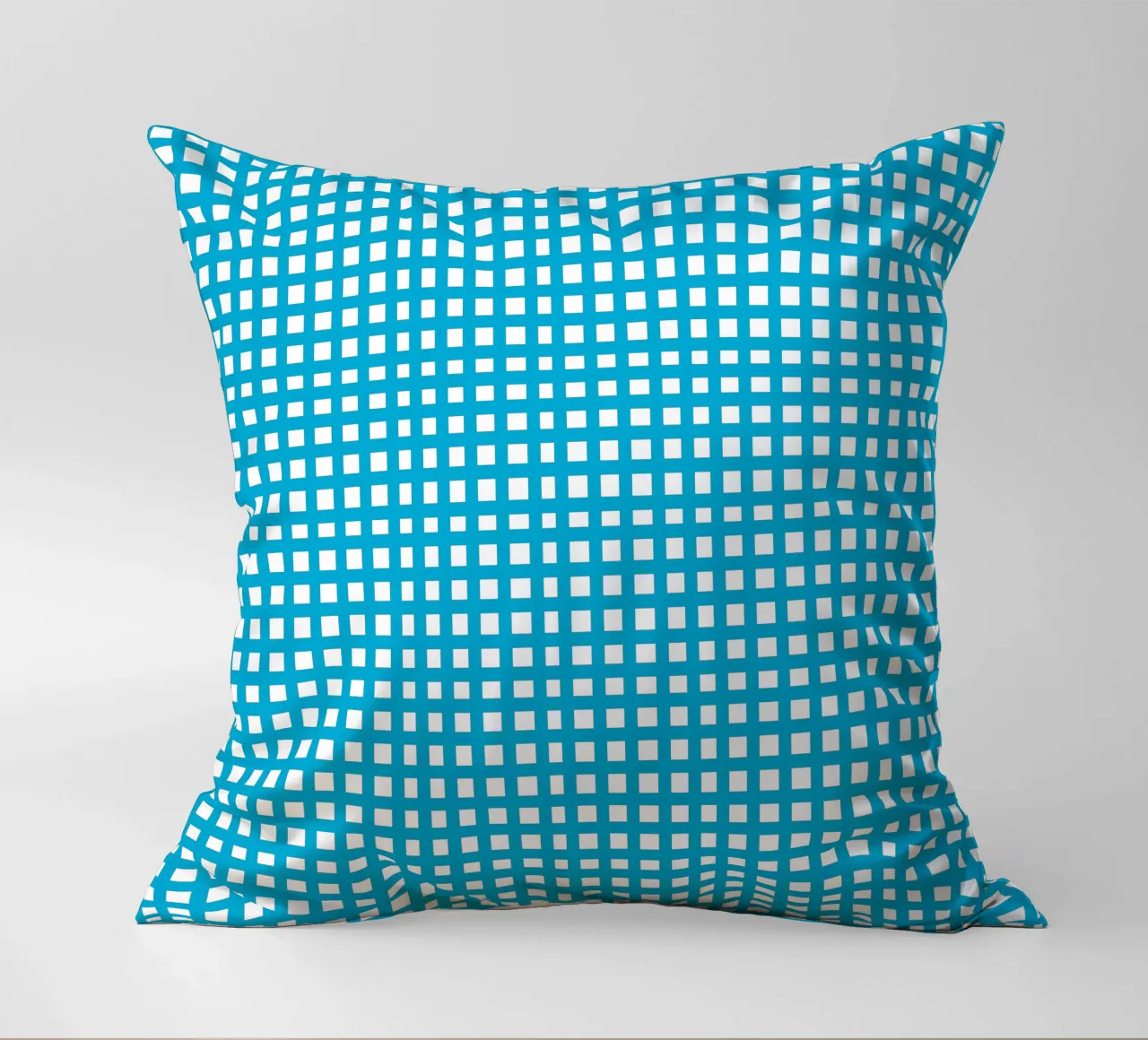 Blue square mesh grid cuscino da baobabprintstore