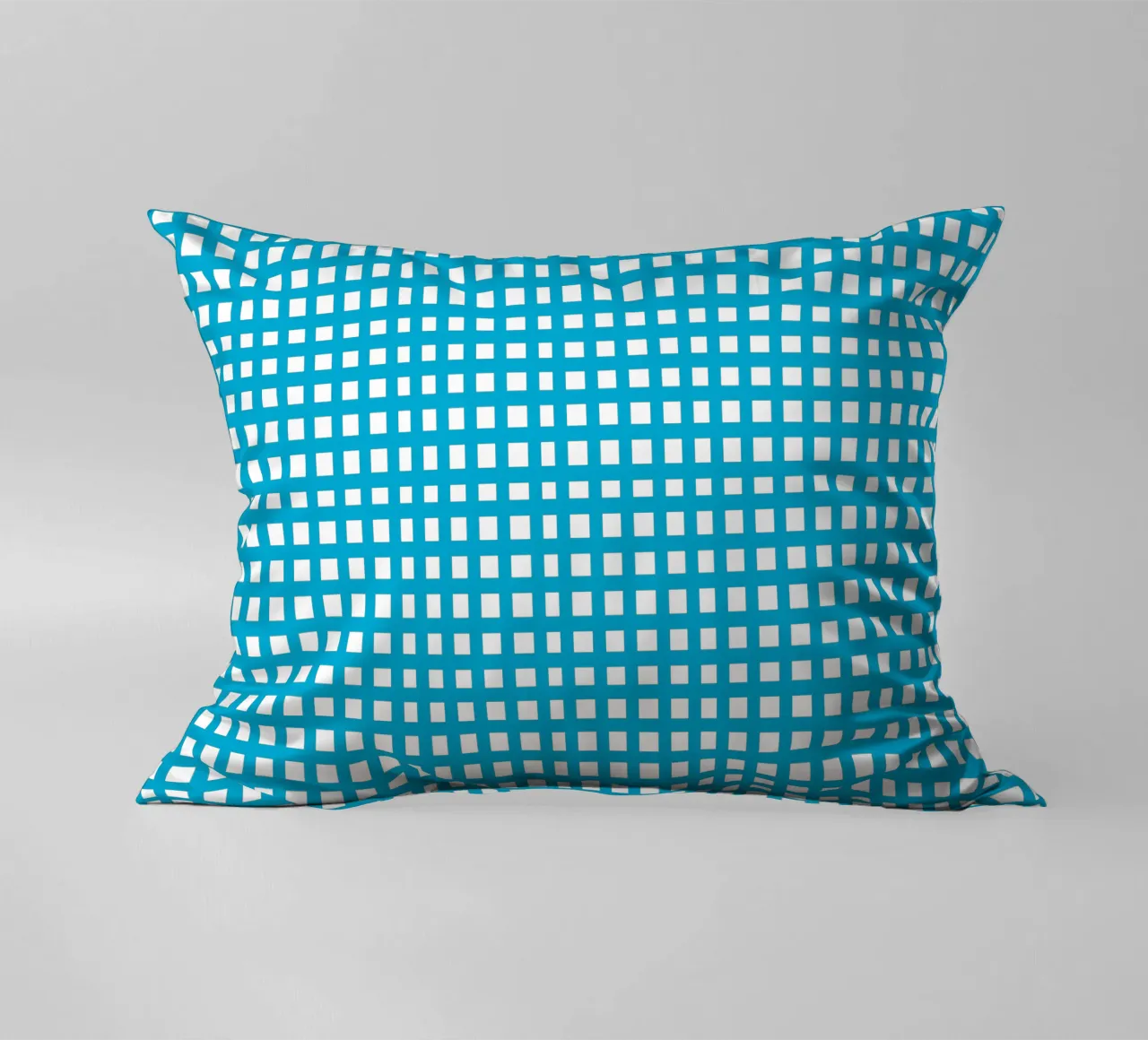 Blue square mesh grid cuscino da baobabprintstore