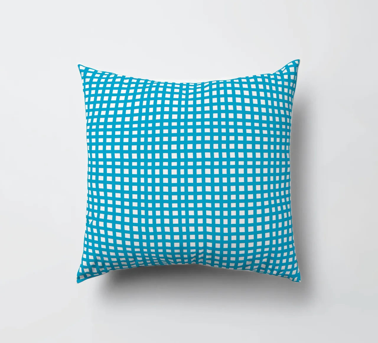 Blue square mesh grid cuscino da baobabprintstore