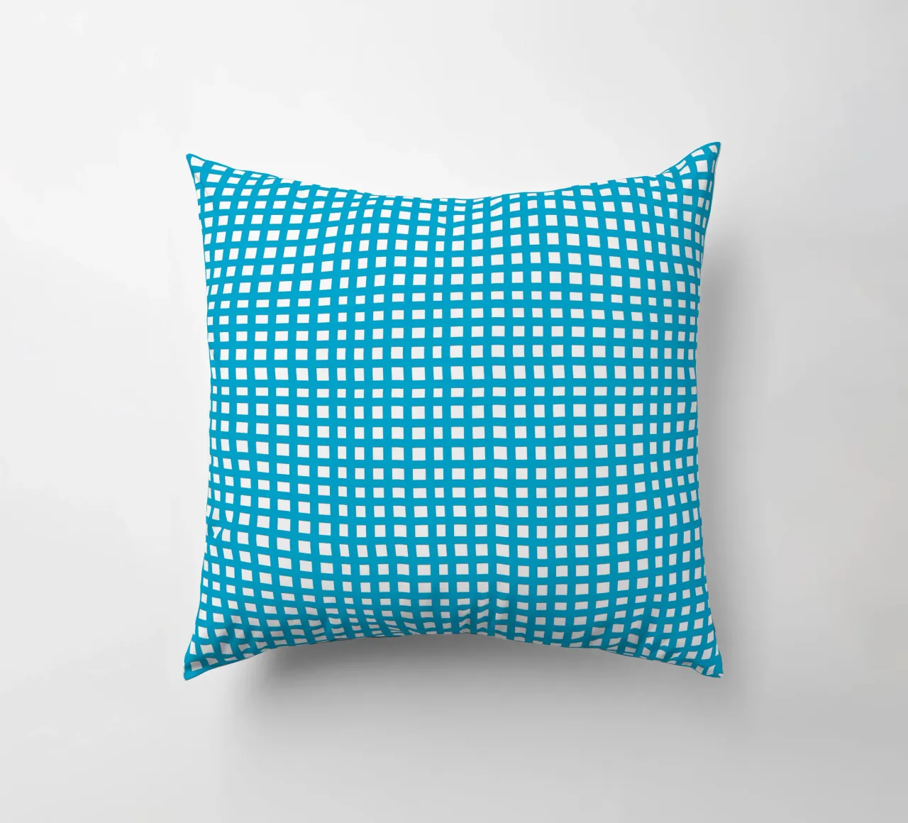 Blue square mesh grid cuscino da baobabprintstore