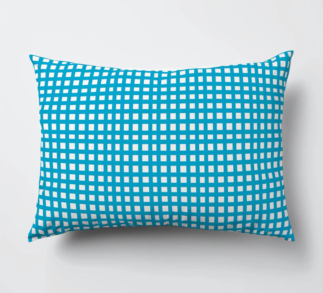 Blue square mesh grid cuscino da baobabprintstore