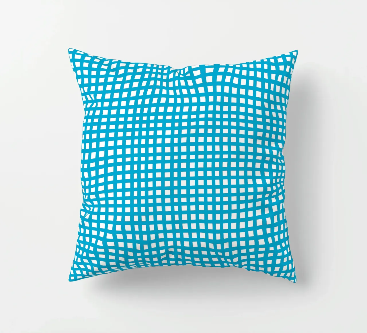 Blue square mesh grid cuscino da baobabprintstore