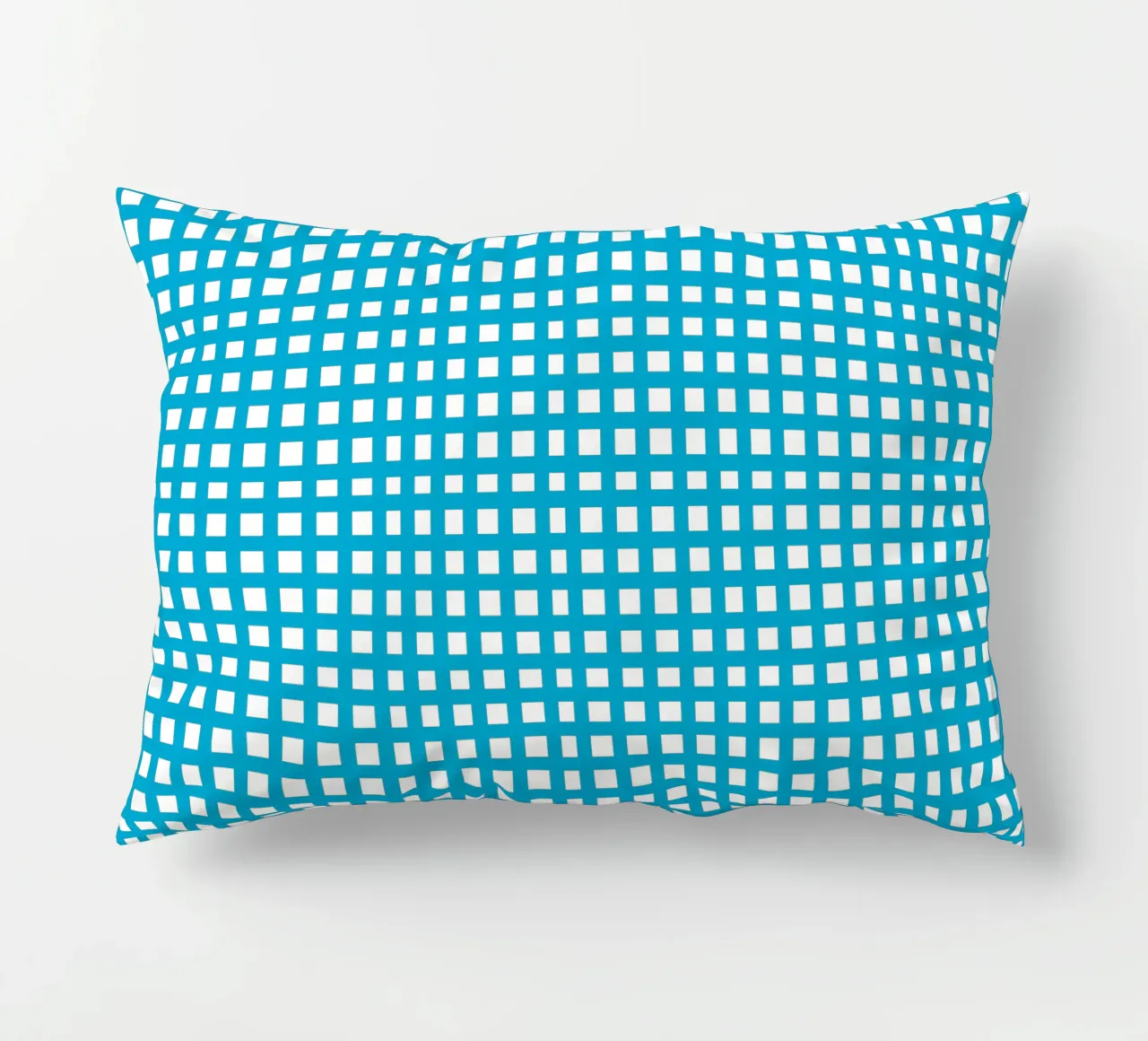 Blue square mesh grid cuscino da baobabprintstore