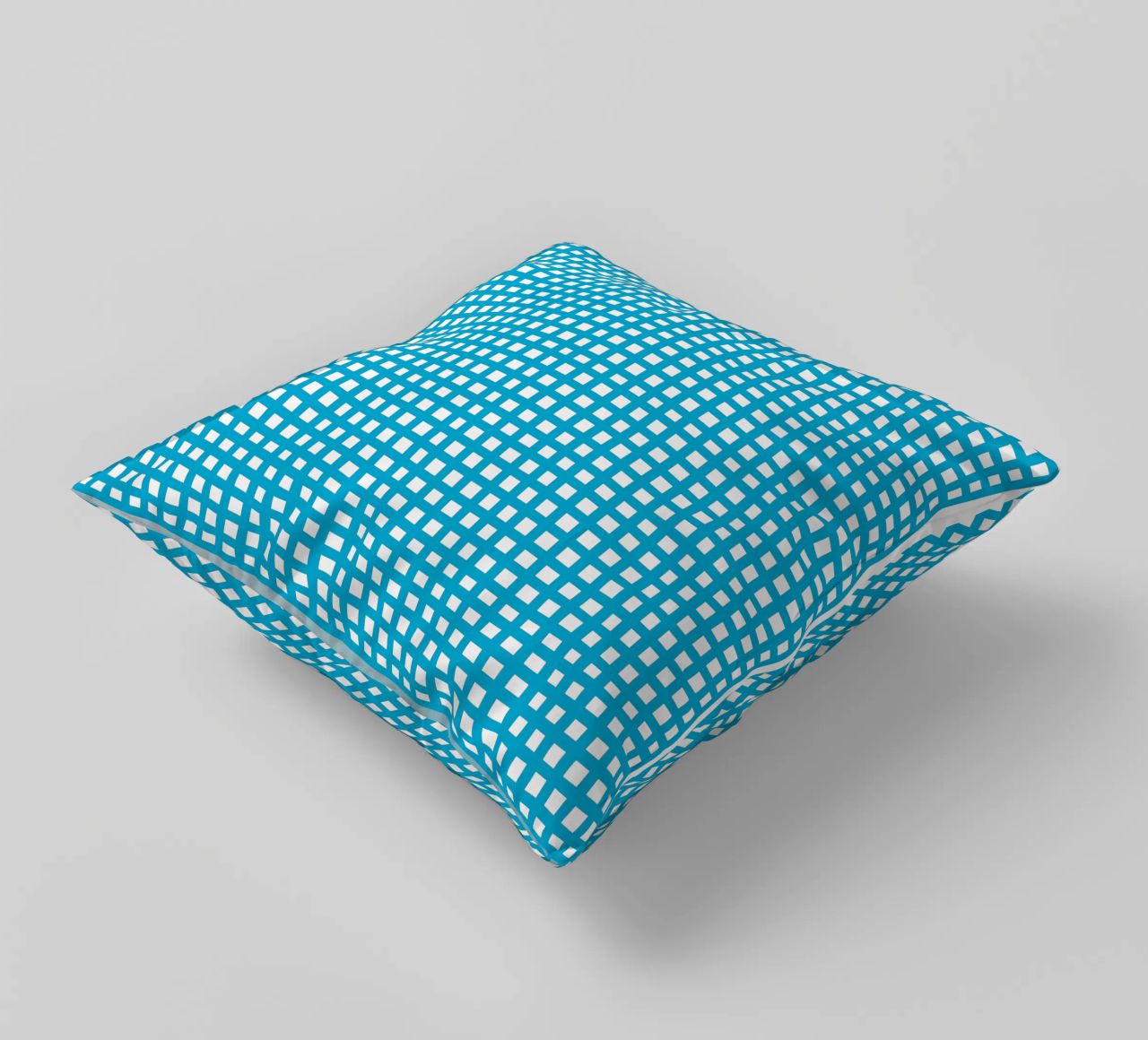 Blue square mesh grid cuscino da baobabprintstore