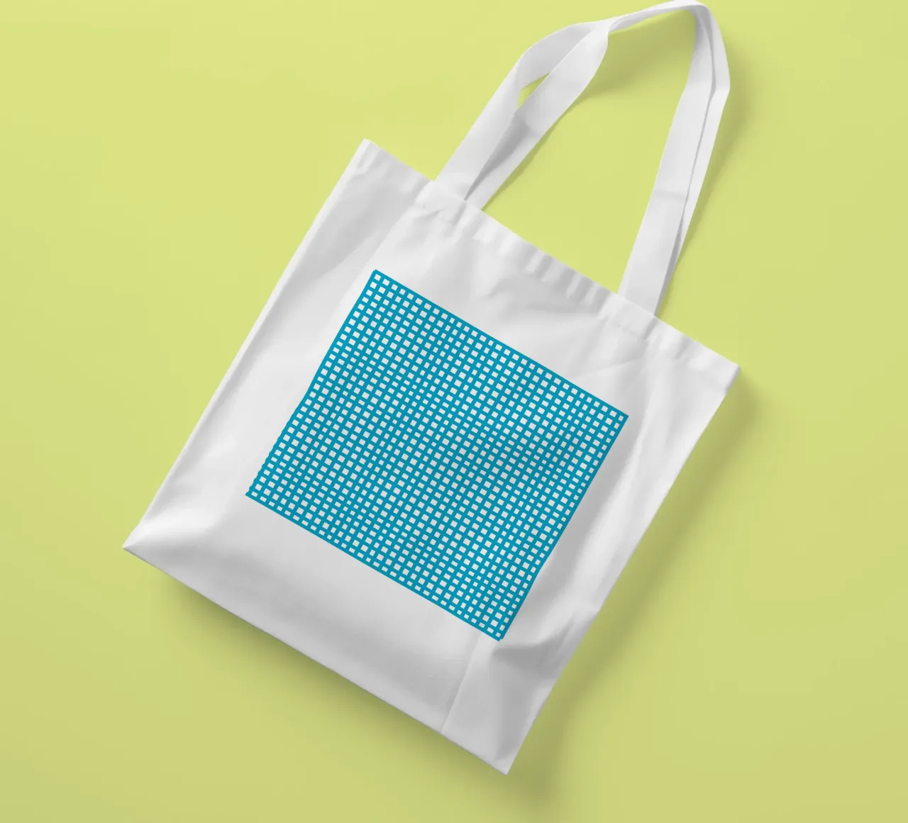 Blue square mesh grid borsa in juta da baobabprintstore