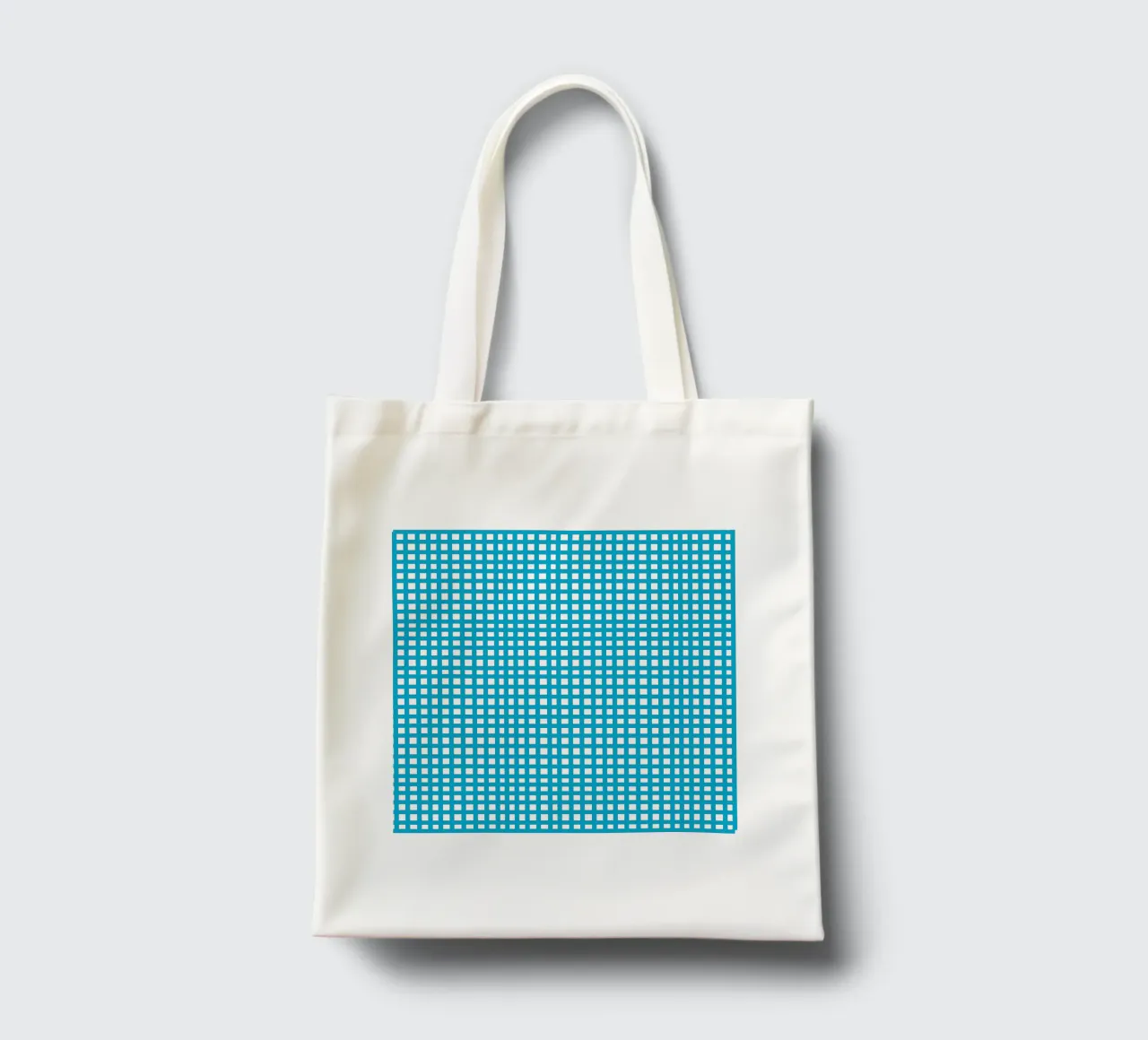 Blue square mesh grid borsa in juta da baobabprintstore