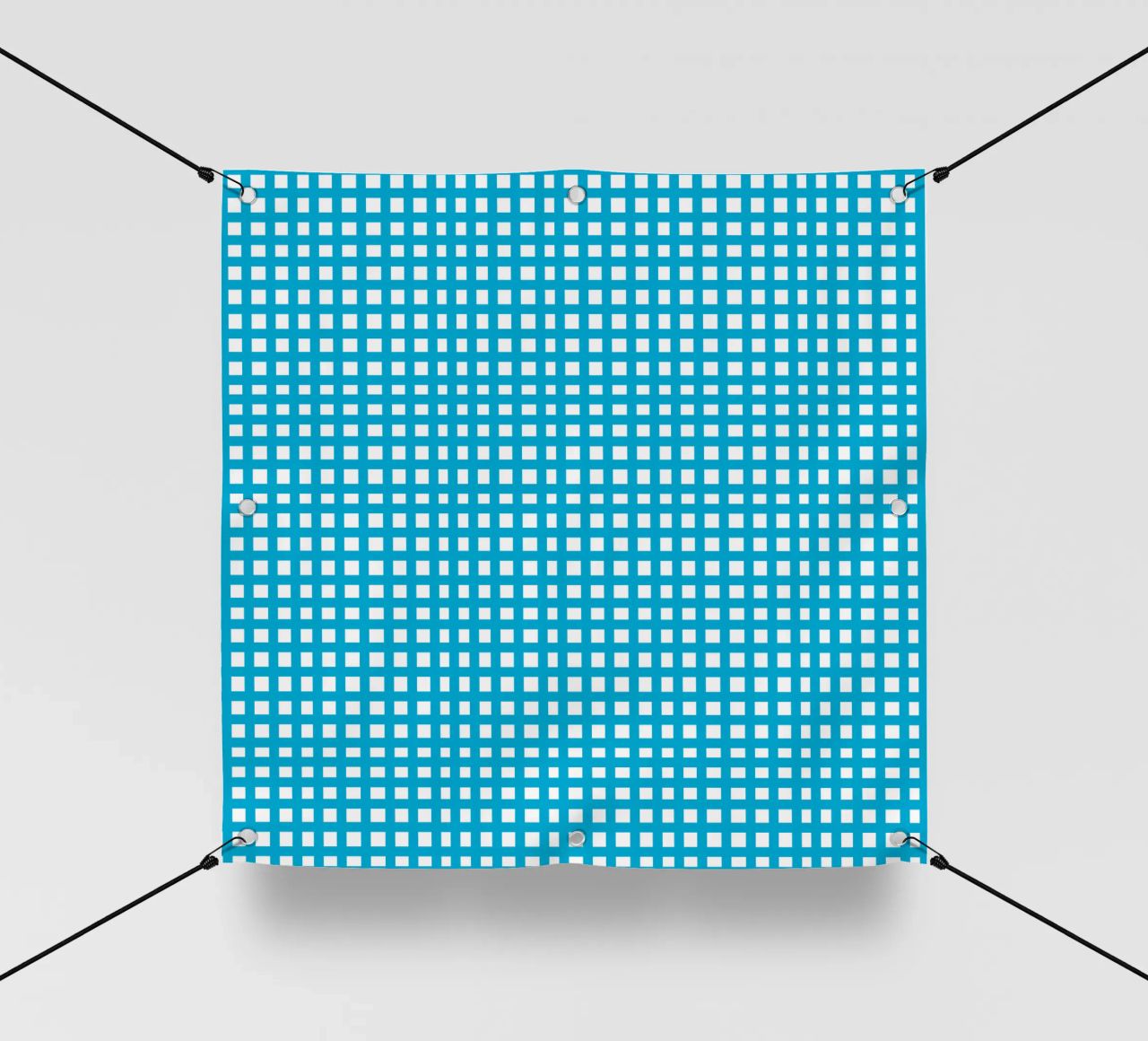 Blue square mesh grid telo in pvc da baobabprintstore