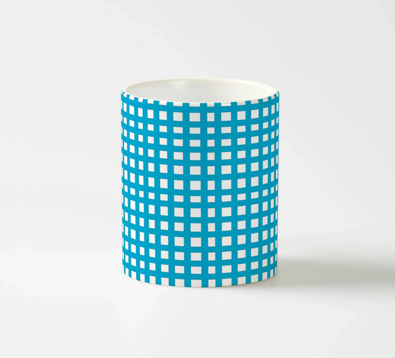 Blue square mesh grid tazza in ceramica da baobabprintstore