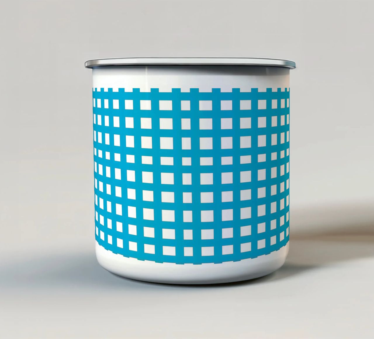 Blue square mesh grid tazza in smalto da baobabprintstore
