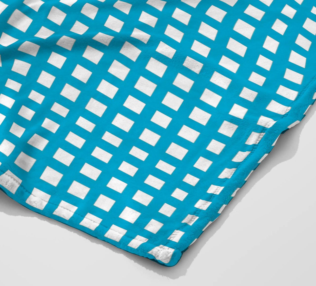 Blue square mesh grid coperta in pile da baobabprintstore