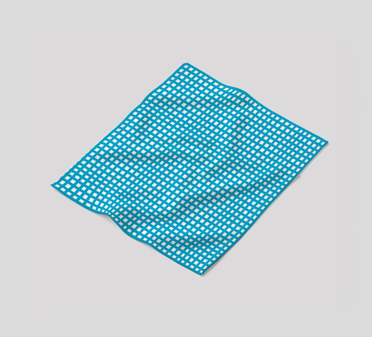 Blue square mesh grid coperta in pile da baobabprintstore