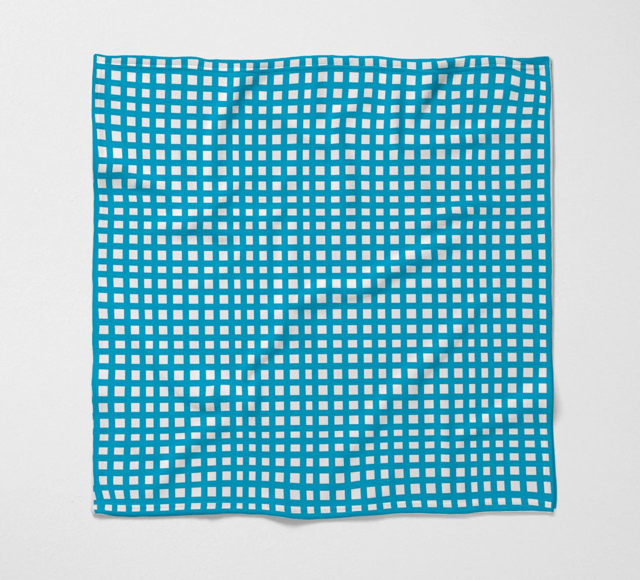 Blue square mesh grid coperta in pile da baobabprintstore