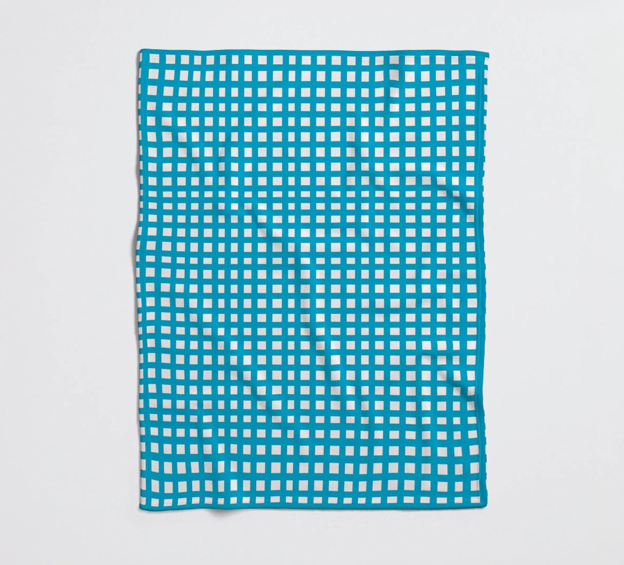 Blue square mesh grid coperta in pile da baobabprintstore