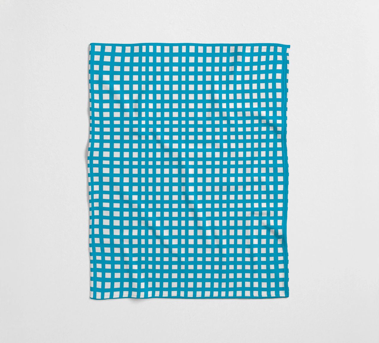Blue square mesh grid coperta in pile da baobabprintstore