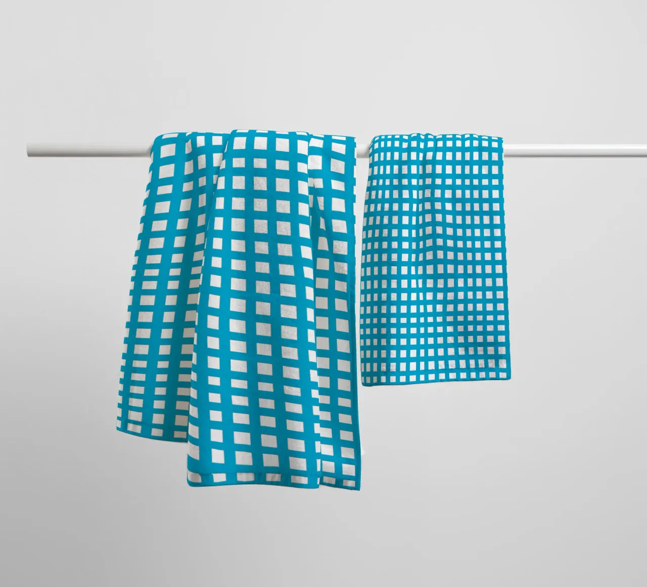 Blue square mesh grid asciugamano da bagno da baobabprintstore