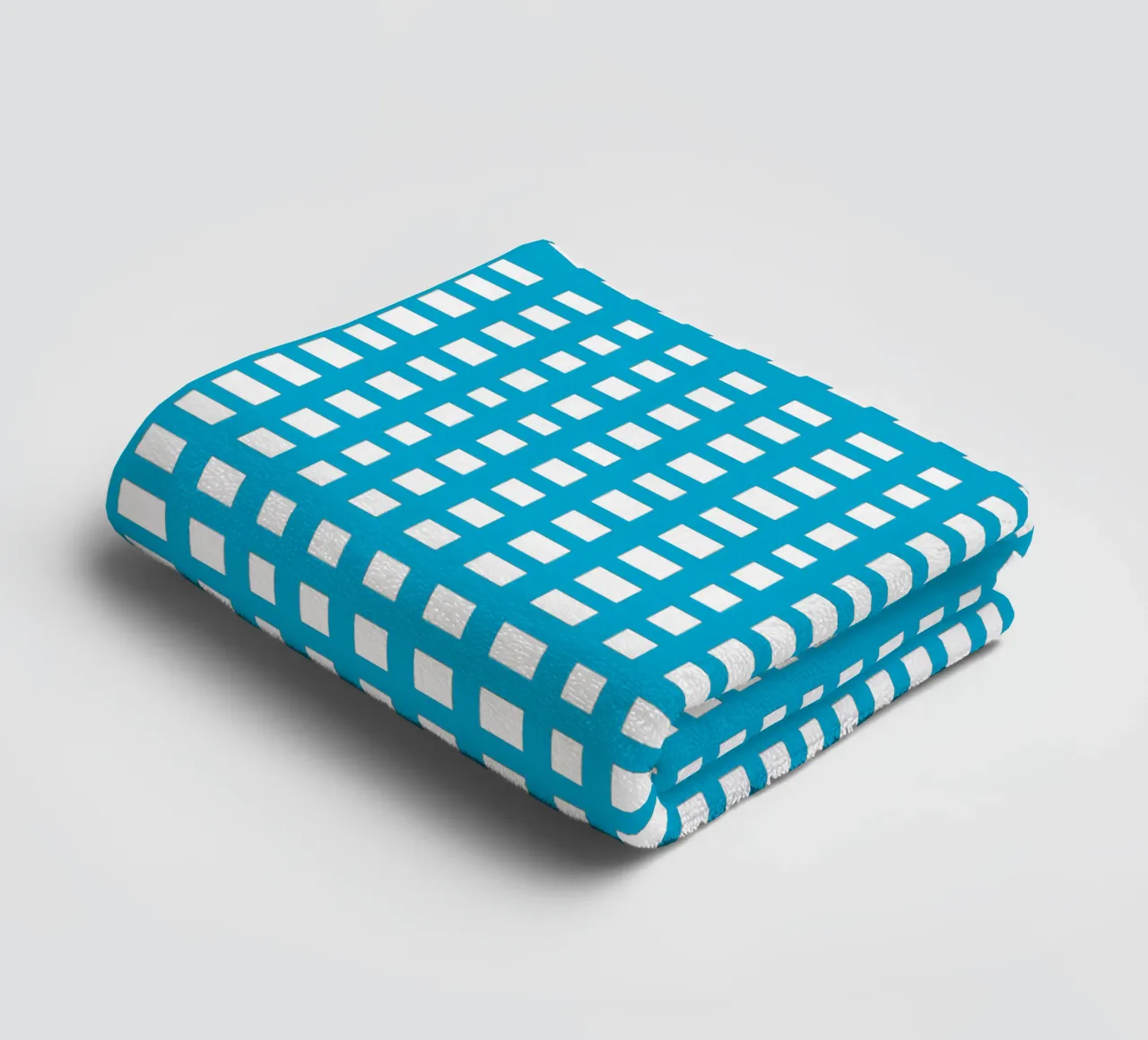 Blue square mesh grid asciugamano da bagno da baobabprintstore