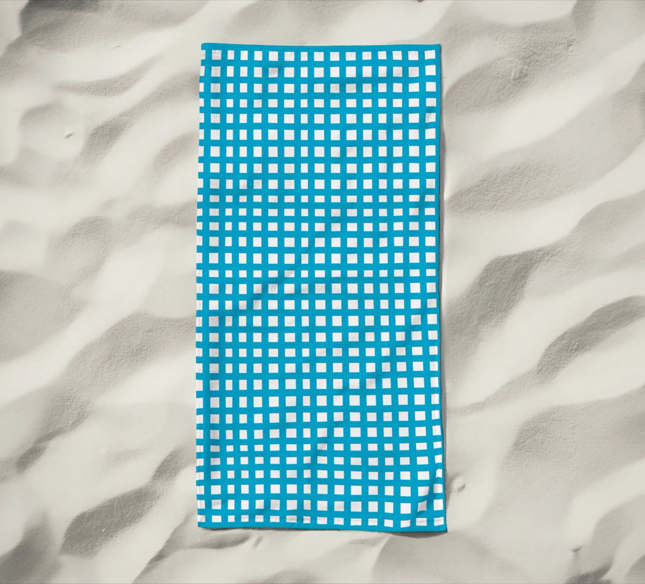 Blue square mesh grid telo mare da baobabprintstore