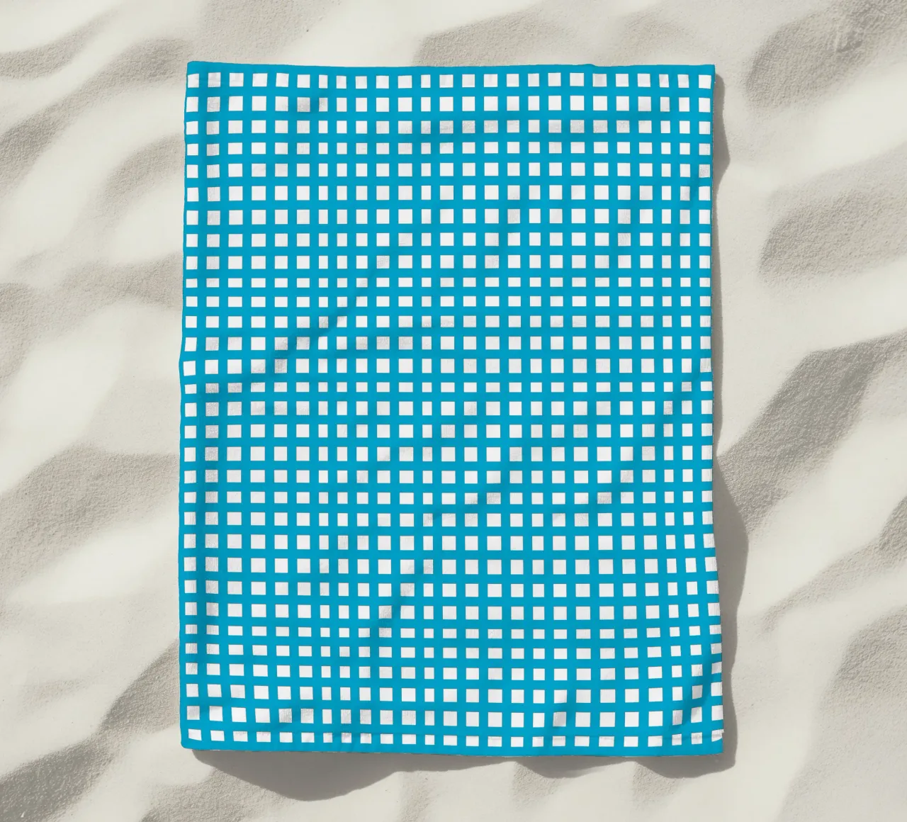 Blue square mesh grid telo mare da baobabprintstore