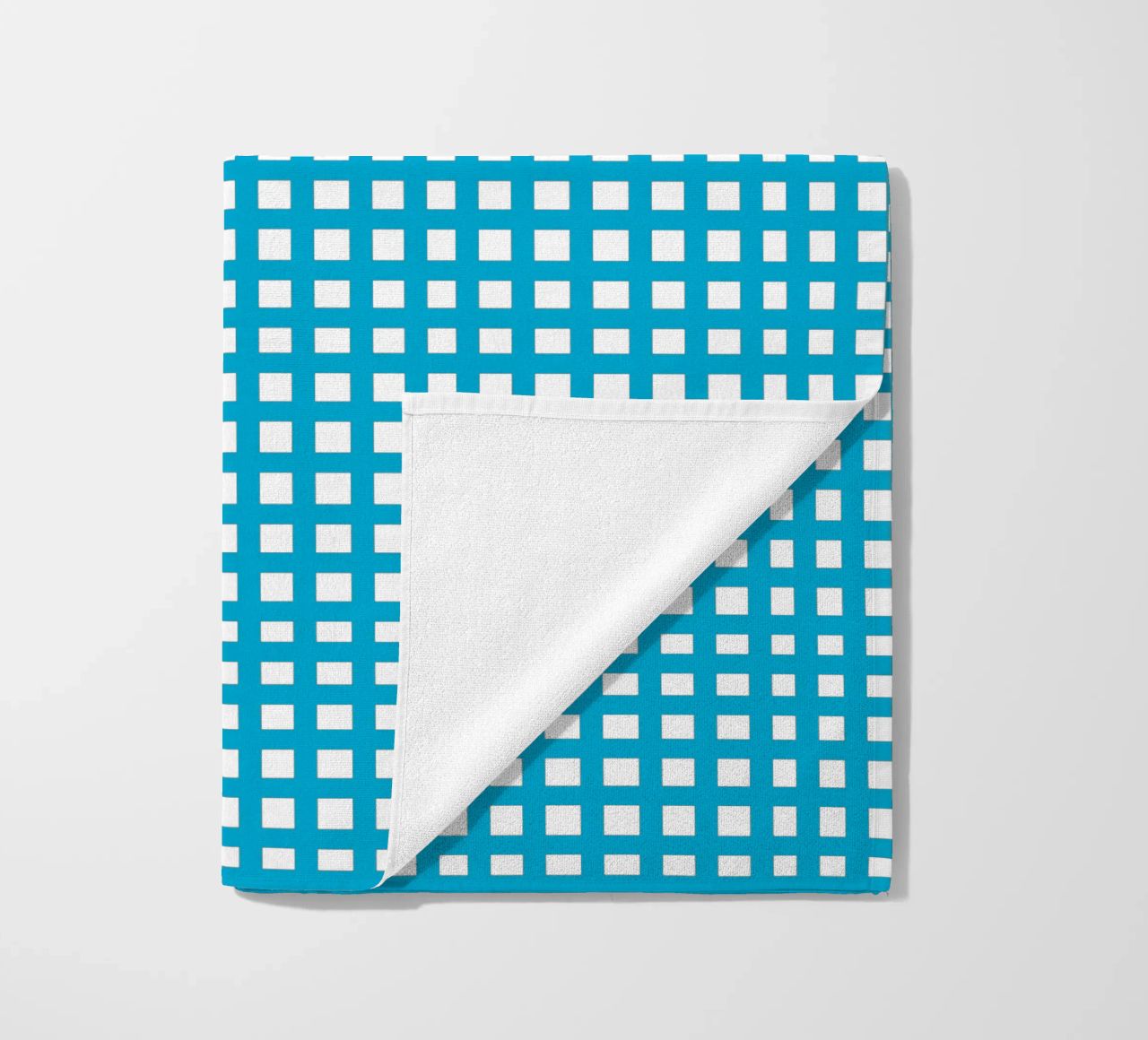 Blue square mesh grid telo mare da baobabprintstore